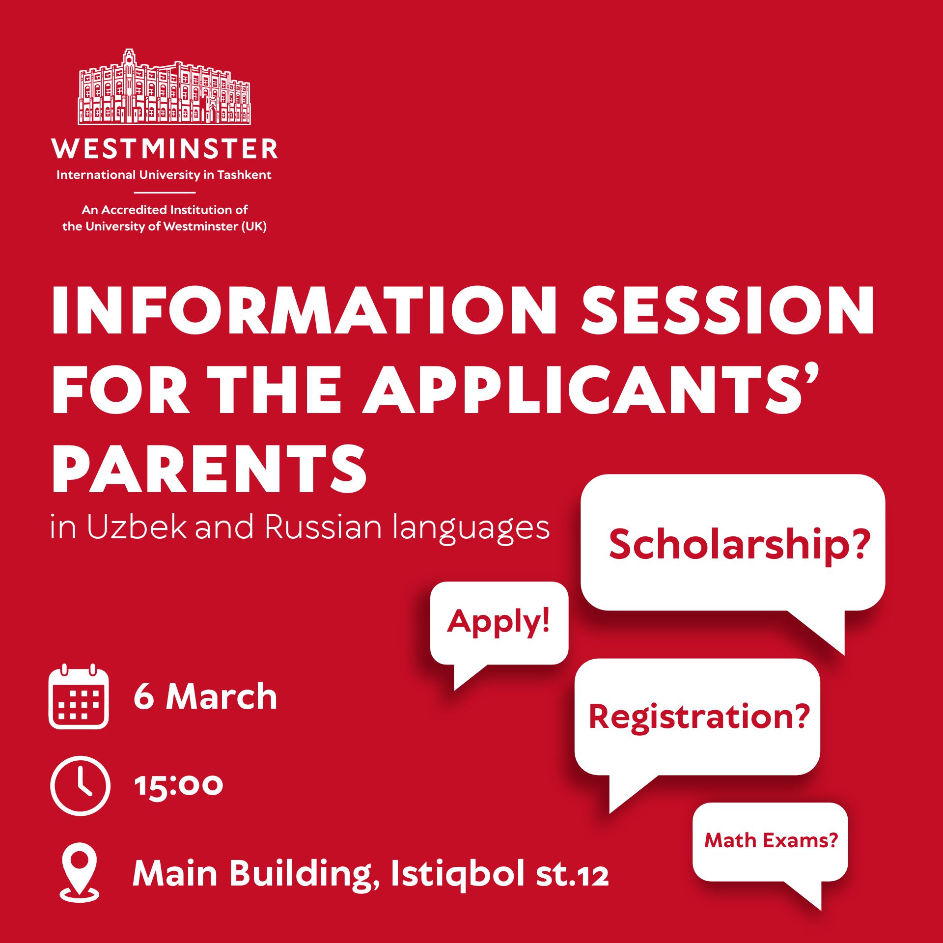 Information Session for applicants` parents