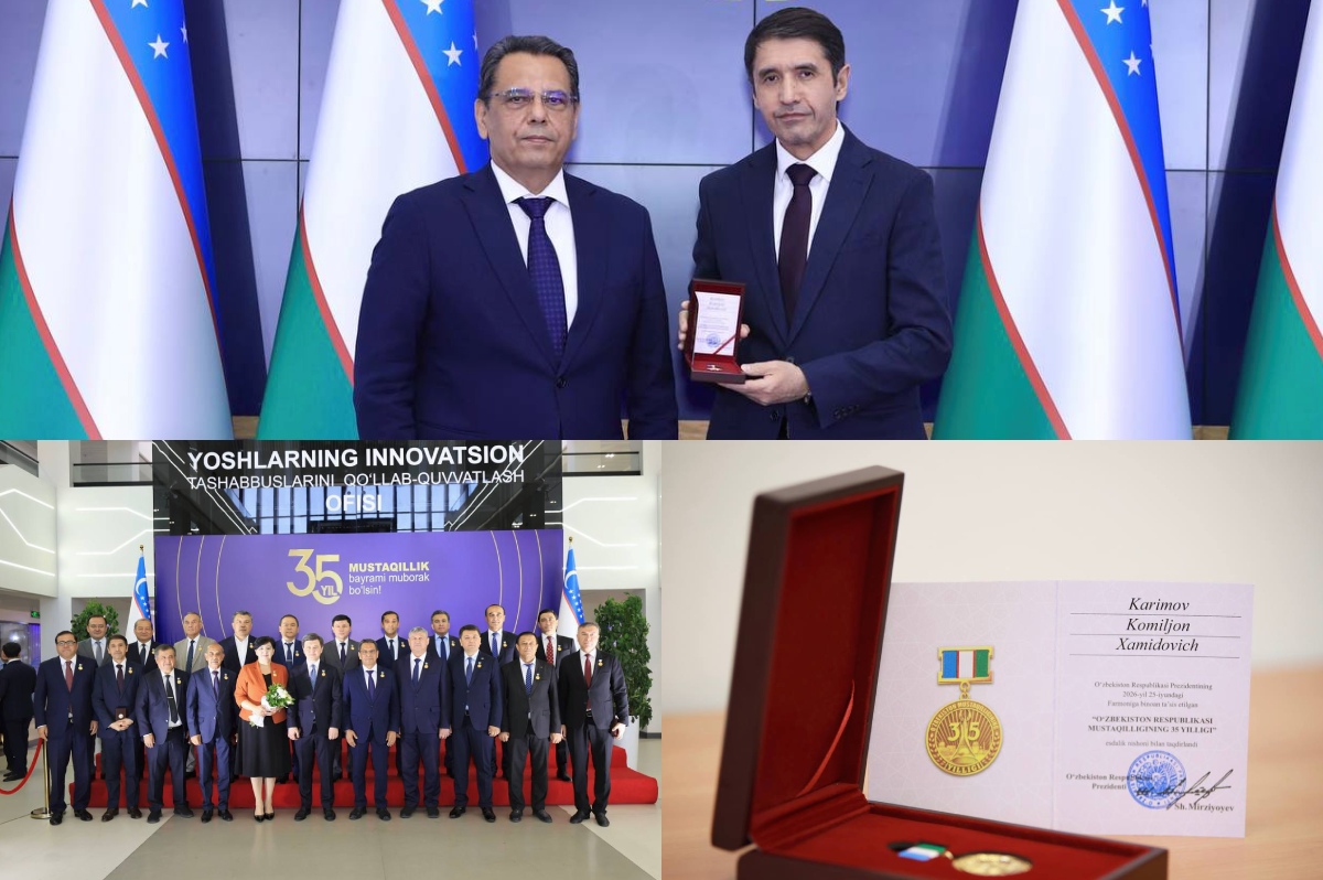 Dr Komiljon Karimov Awarded the Commemorative Badge Marking 35 Years of Uzbekistan’s Independence